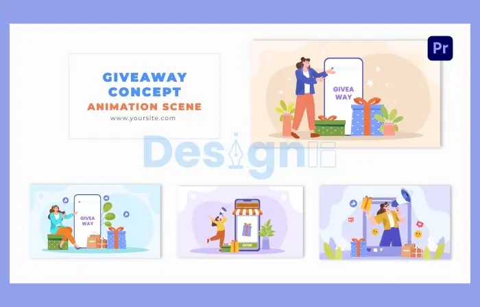 Giveaway Gift Concept Flat Artwork Animation Scene